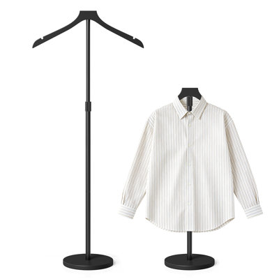 30”-41“ Clothing Display Retail Rack Desk Standing Wooden Garment Hanger Dress Form,Black,1 pack