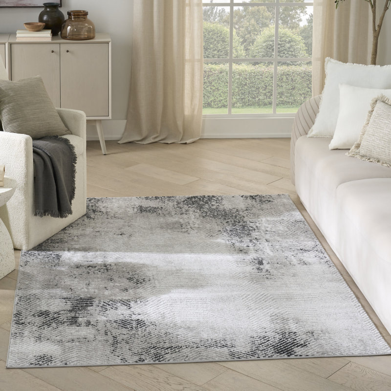 Leuchte 4' x 6' Grey Charcoal Modern Indoor Rug, Rectangle 4' x 6'