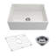 27"x19" Crestwood Farmhouse Sink, White Fireclay Kitchen sink, Single Bowl Apron Front, Plain Farm sink-71593205