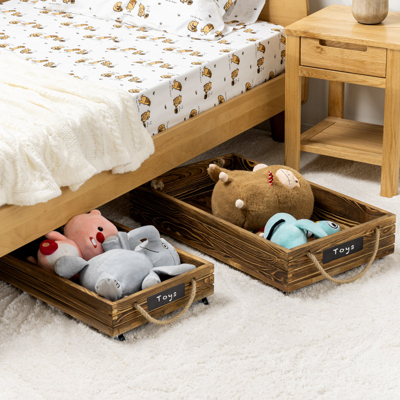2 Piece Rolling Underbed Organizer Storage Bins Set