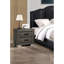Table de chevet en bois 22 po avec 2 tiroirs Semih, gris foncé
