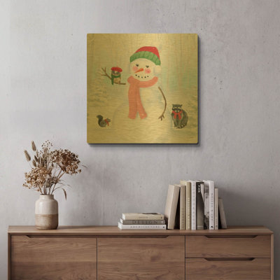 « Habillée pour Noël IV Crop » de James Wiens, tableau mural en métal doré, 61 cm x 61 cm