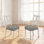 Ensemble de 2 chaises d'appoint en bois et en tissu de ton gris avec finition vieillie pour la salle à manger