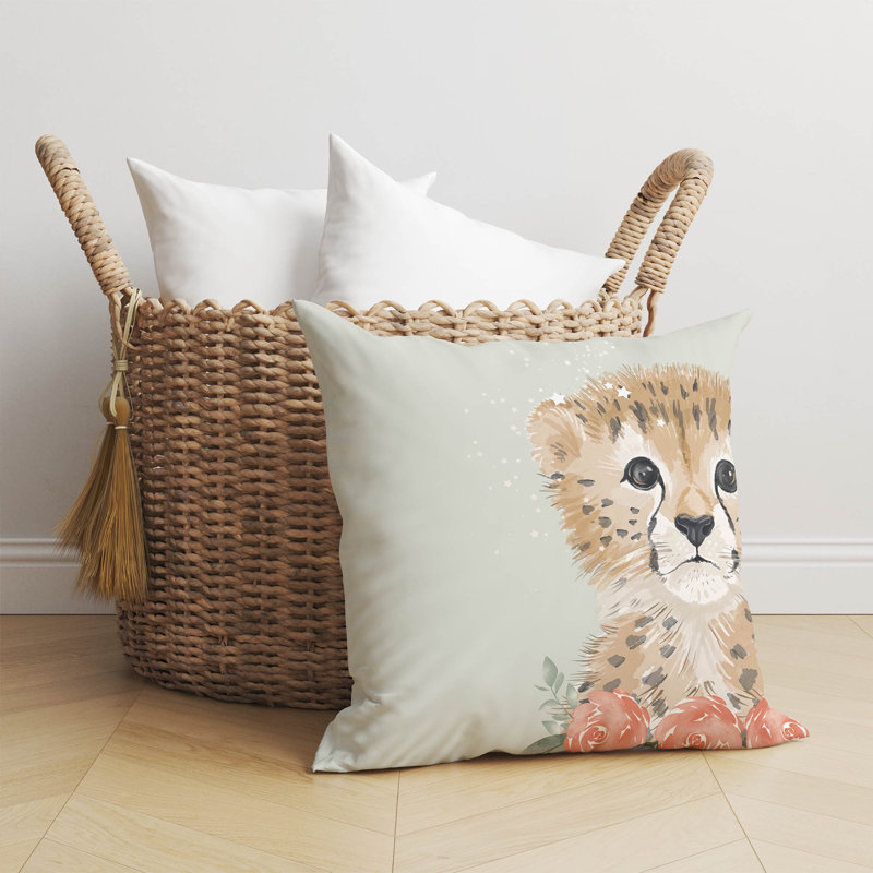 Lil Leopard Sage Pillow, 16" H x 16" W