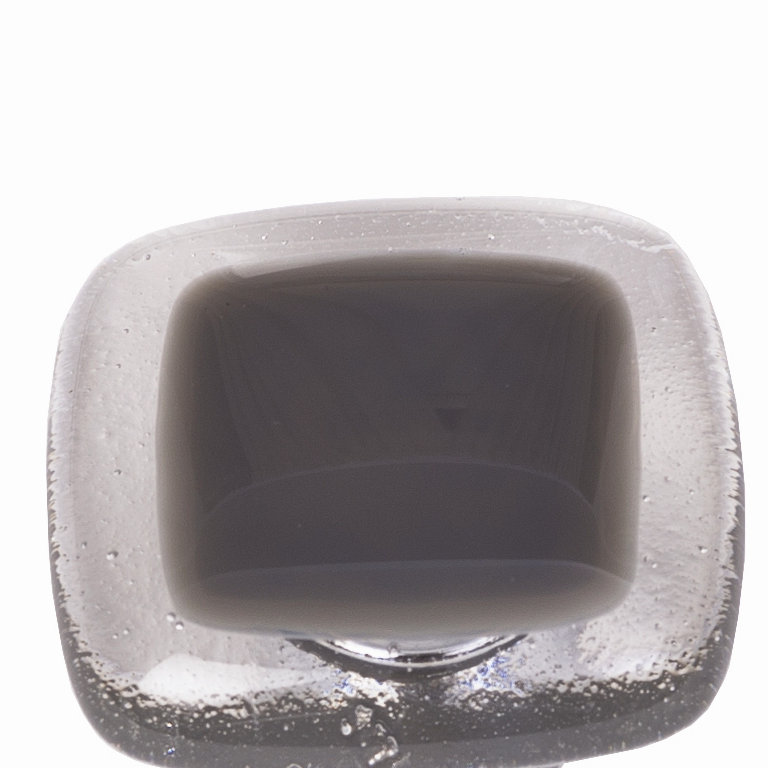 Square Knob, Satin Nickel, Slate Grey