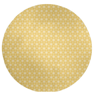 Tapis de zone jaune ornée cercles