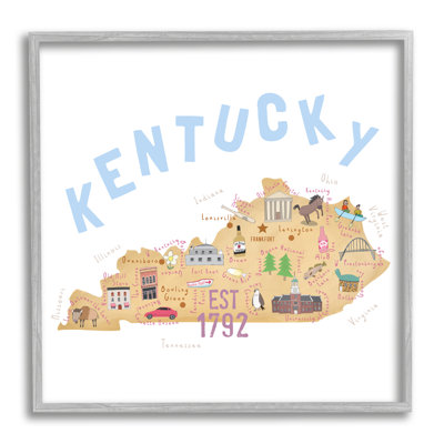 Au-609, estampe numérique, Kentucky, carte, touriste, impression