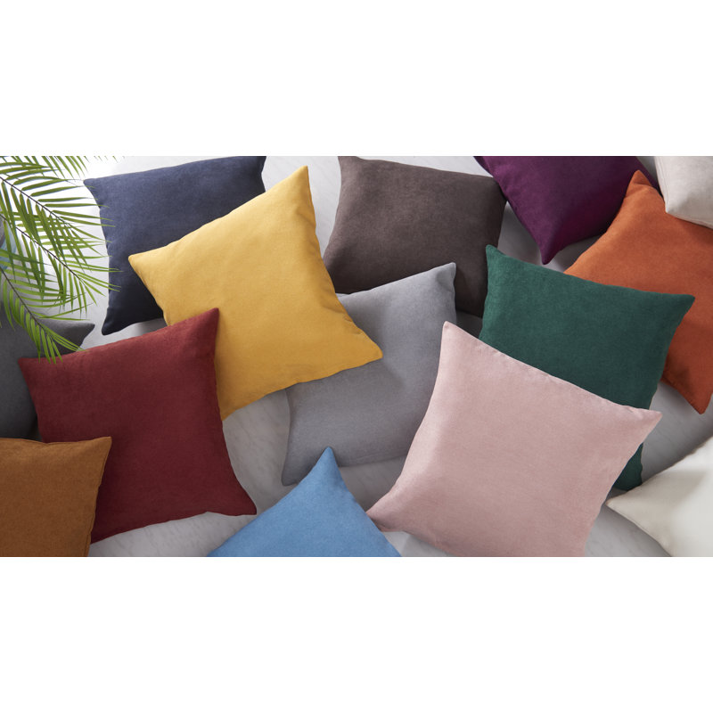 Velvet Feel Chenille Scatter Cushion Cover, 45 cm x 45 cm, Red
