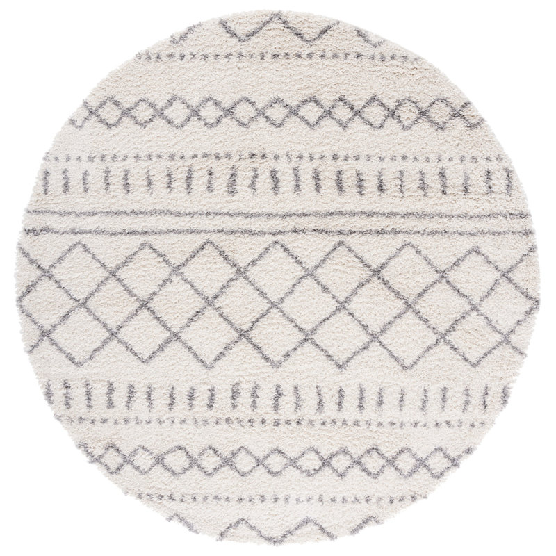 Gilcrease Performance Southwestern Rug, Round 10', Ivory/Gray