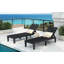 Ensemble de 2 chaises longues d'extérieur en résine avec dossier réglable (ensemble de 2) pour terrasse, bord de piscine ou plage-1978430178