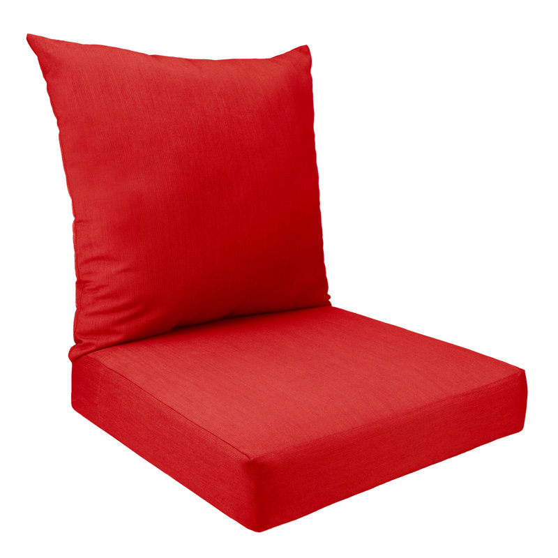 Sunbrella Deep Seat Patio Cushion Set (Seat and Back), 2 Piece, Red