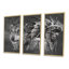 Loup et chef indien indien - ensemble de 3 reproductions d'art encadrées sur toile-87252671-87245123