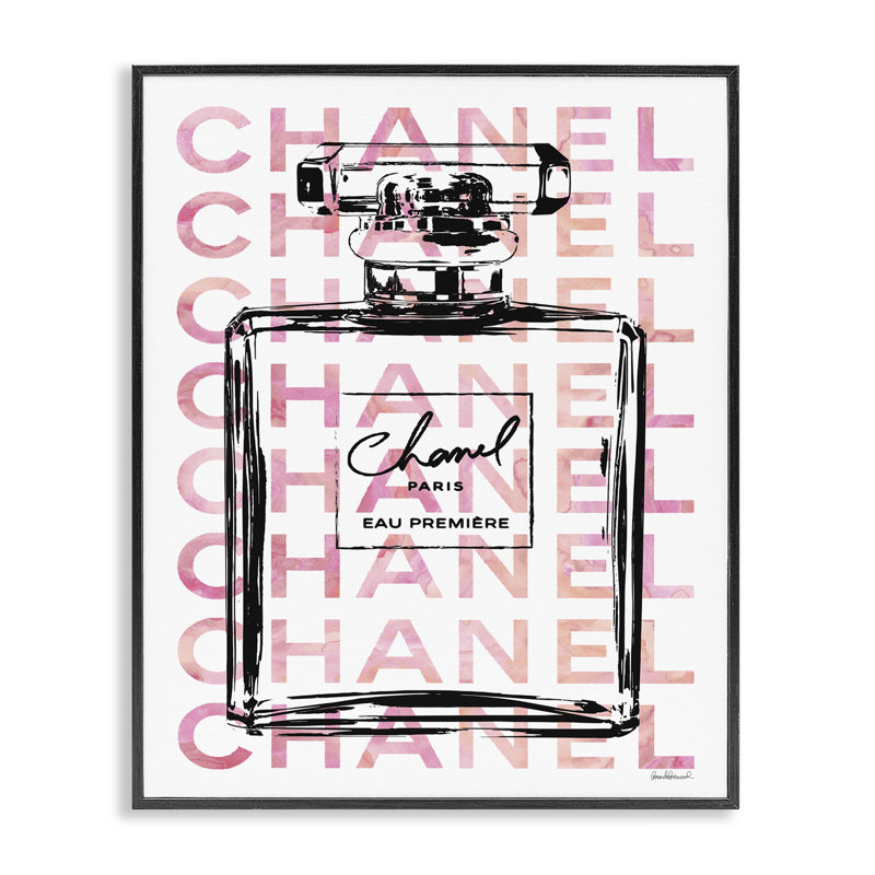 «Perfume Bottle with Words», impression, H 30 po x l 24 po, Giclée encadrée noir minuit
