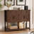 47.2" Farmhouse Buffet Cabinet with 2 Drawers, 4-Door Cabinets and Open Shelf, Console Table, Coffee Bar, Narrow Sideboard for Kitchen, Hallway, or Living Room-390254444