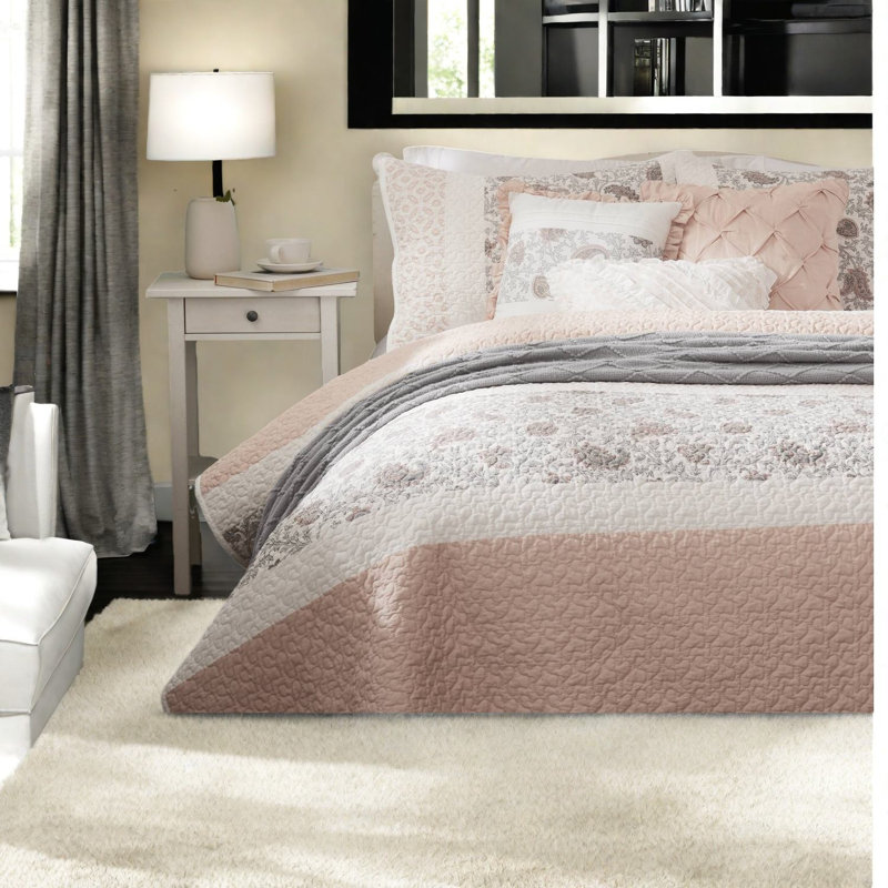 Ensemble de literie réversible 6 pièces, maison de ferme en coton percale