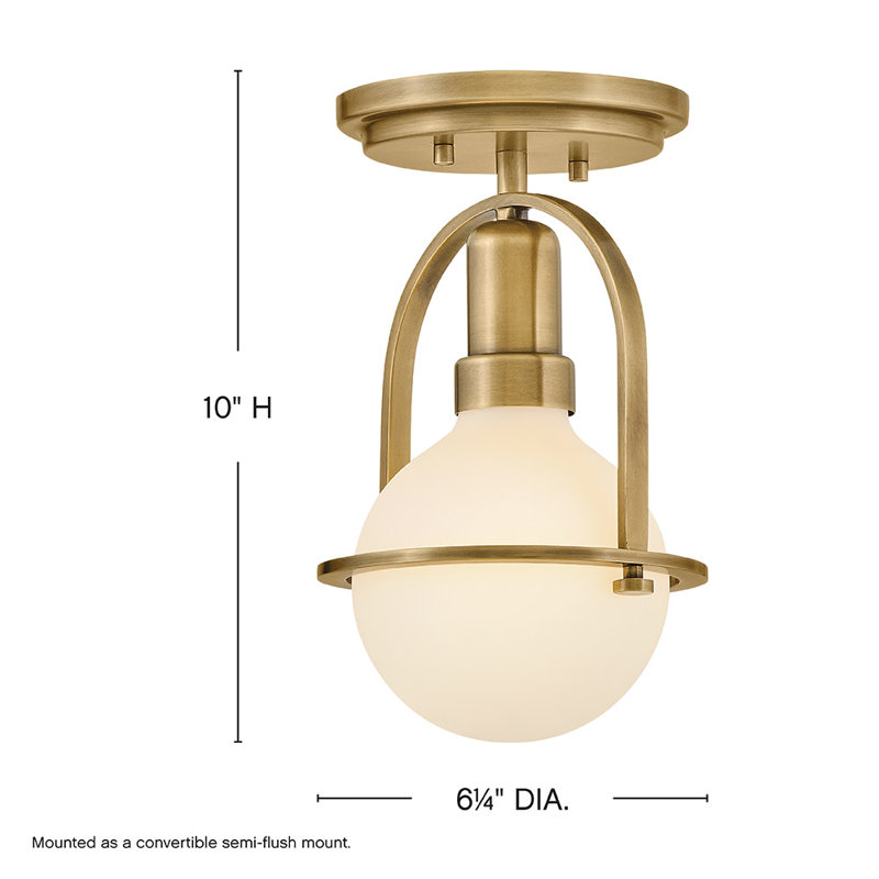 Hinkley Somerset Convertible Semi-Flush Mount Light - G40 Bulb in Photos (not included), Heritage Brass