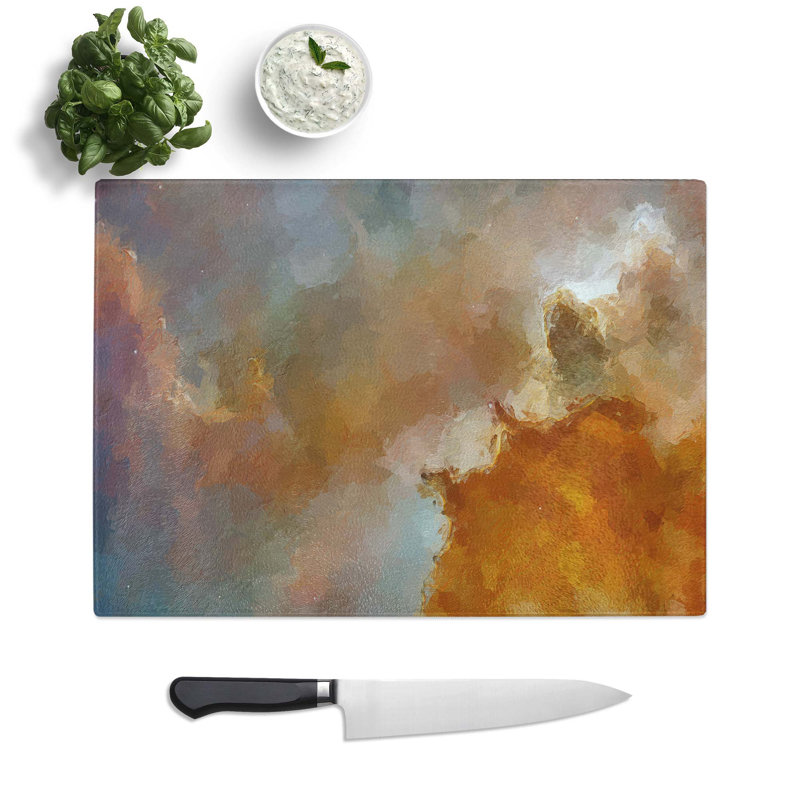 Tempered Glass Universe Vol.45 in Abstract Chopping Board, 28.5 cm W x 20 cm L