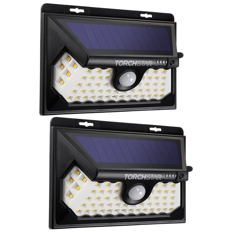 Moyen 58 lumières DEL de sécurité à énergie solaire d'extérieur avec capteur de mouvement Dusk to Dawn, Bleu et noir