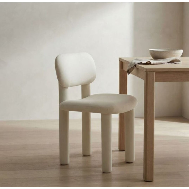 Chaise en velours Linda Performance, Ivoire ivoire