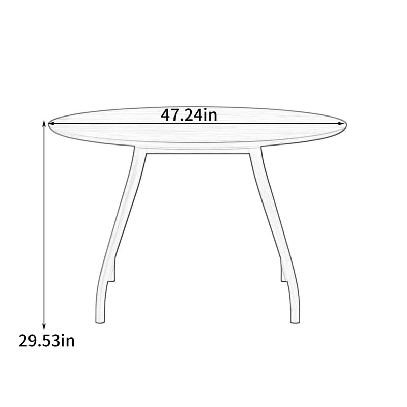 Table de salle à manger Creative Creative, H 29,53 po x L 47,24 po x l 47,24 po