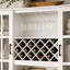 Cave à vin Cellavora de 188,5 cm de hauteur avec casier à bouteilles et porte-verres à pied, garde-manger autoportant à 4 portes avec tiroir, étagères ouvertes, étagères intérieures réglables, rangement dans les portes-1339079613