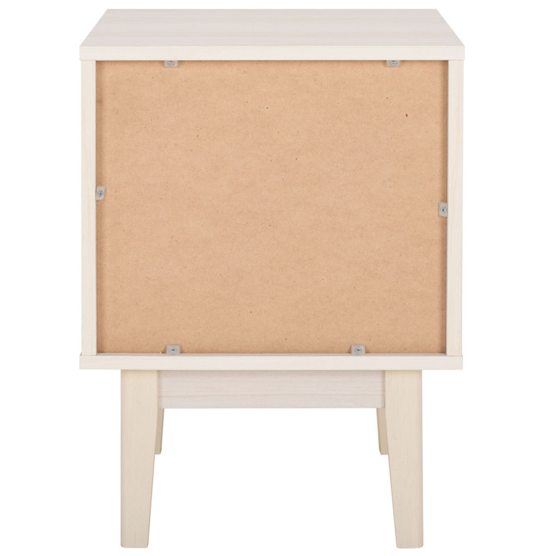 Cura 1 - Drawer Nightstand, Bleached White / Gold Mesh
