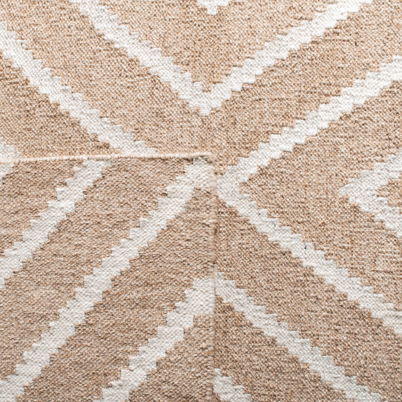 Tapis géométrique en viscose / laine tissé à la main Whittlesey, Rectangle 5 pi x 8 pi
