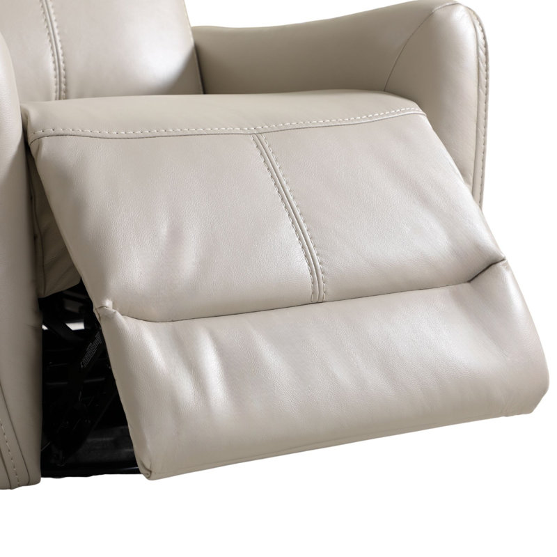 Ronni 32.3" Wide Modern Swivel and Rocker Power Recliner Chair with USB Port (Set of 2), Cream-Gray