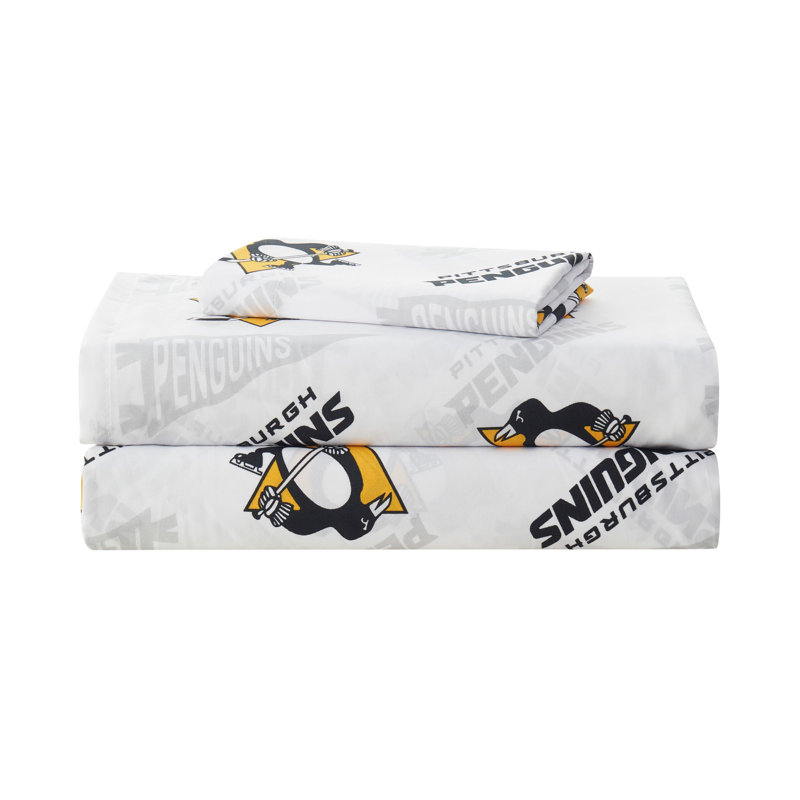 NHL Bed Sheet Sets By Sweet Home Collection, Pittsburgh Penguins - Full, Full Sheet Set with 2 Pillowcases