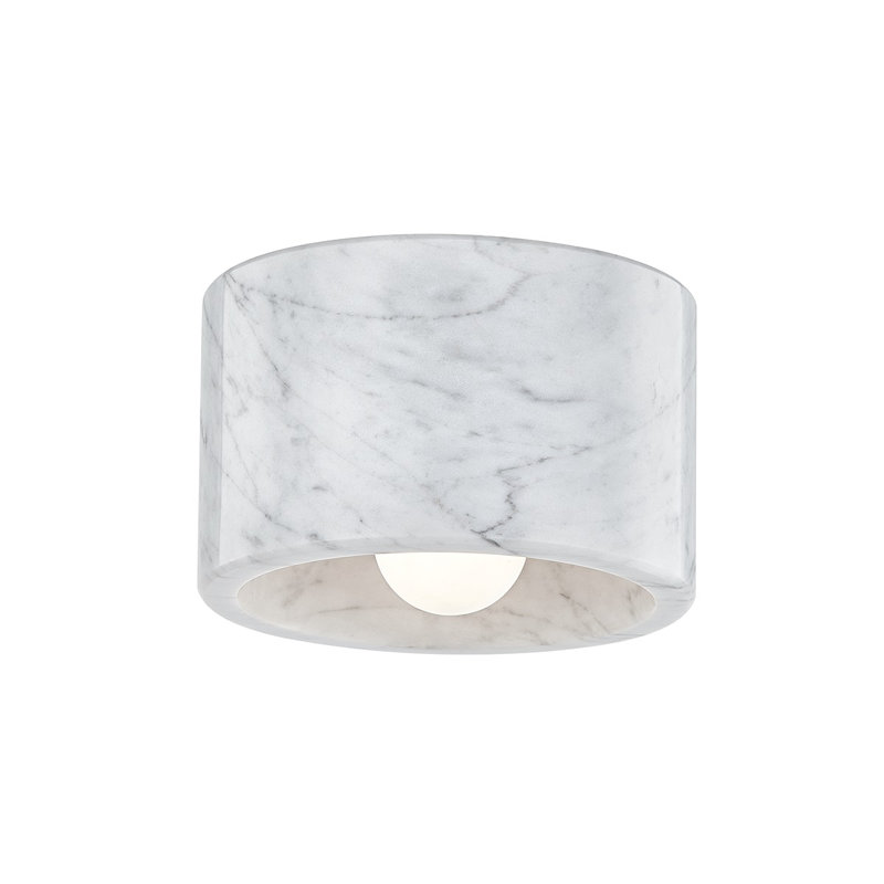 Loris 1 Light Flush Mount, White Marble