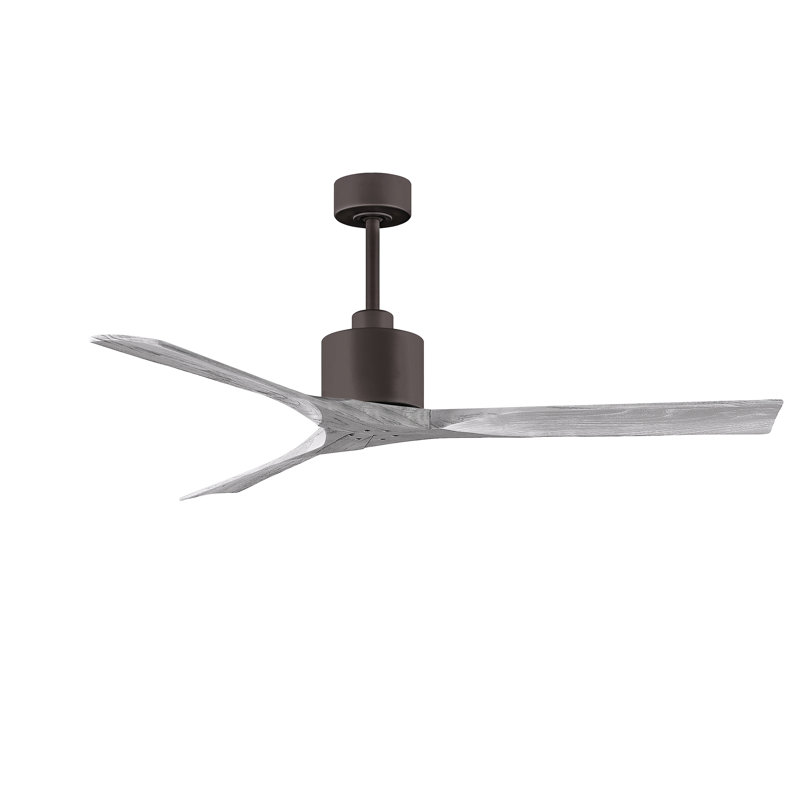Nan Ceiling Fan In Textured Blades, Textured Bronze, Barn Wood Tone, 60"