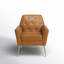 Fauteuil Johan en similicuir avec pieds en métal et dossier capitonné-69986077