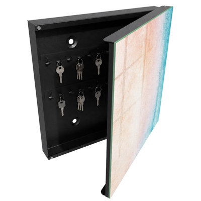 Key cabinet, Opens to the left, 30x30x5, White, Effective pastel gradients and structure, 