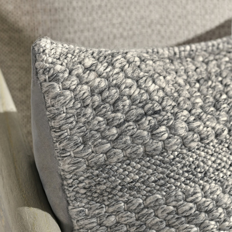 Ford 14"x20" Recycled Fabric Fabric Throw Pillow, Ivory, Gray , Rectangular, 14" x 20"