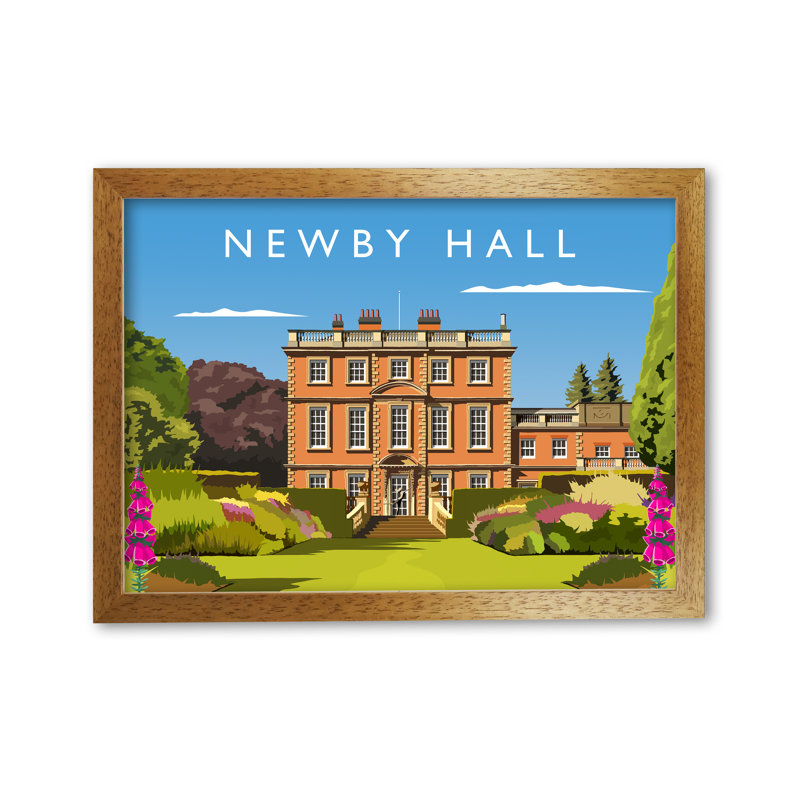Newby Hall - Single Picture Frame Print, 42 cm H x 594 cm W, Honey Oak