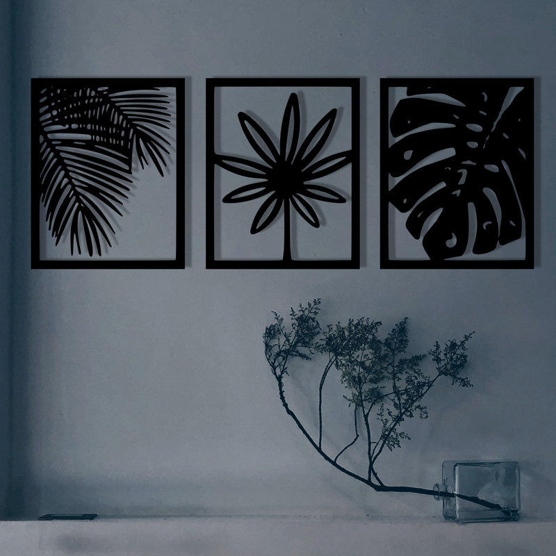 Elegant Decorative Metal Wall Accessory, Black Finish, 51.6 x 19.7 inches | 100% Metal Construction, Thickness: 0.05 inches | Modern Design for Home Décor & Office Spaces, Durable and Stylish Accent Piece