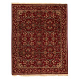 Hand Knotted Wool Oriental Area Rug in Red