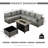Premium All-Weather Wicker 6 - Person Modular Patio Conversation Sets with Cushions-98524808