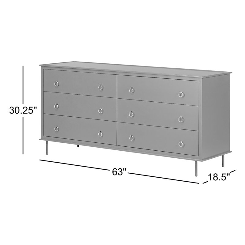 Satie 6 DRAWER DRESSER, Black