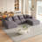 Boneless L Shaped Sectional with 6 Pillows-785336798