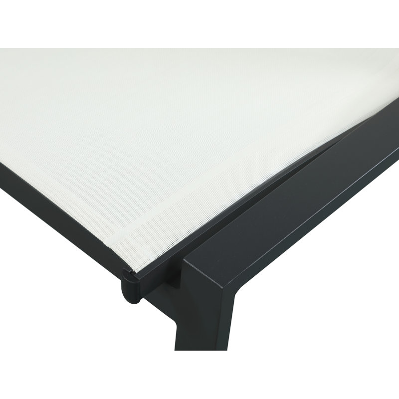 Chaise d'appoint de patio empilable Lajoy, Gris foncé, Blanc