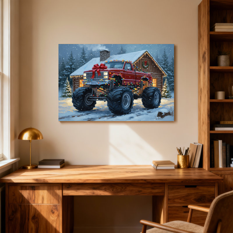 Scène d'hiver de Noël, H 20 po x l 30 po