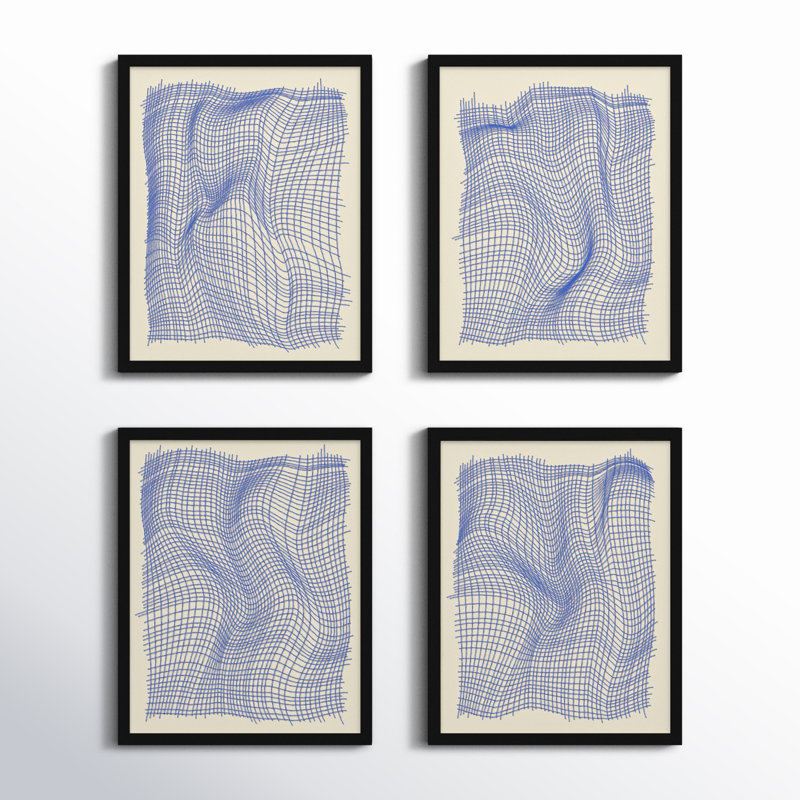 Netting by Jacques Pilon, 20" H x 64" W x 1.25" D, Black Single Structure Framed Paper