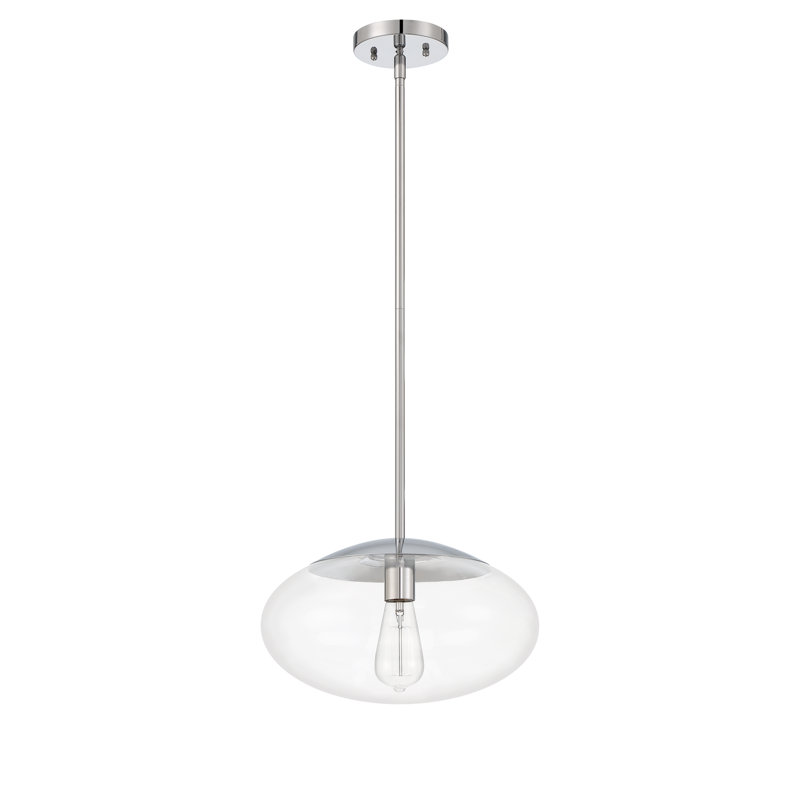 Luminaire suspendu sphère 1 lumière, Chrome, Transparent