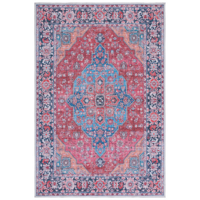 Kingsford Oriental Cotton Blue/Rust Area Rug