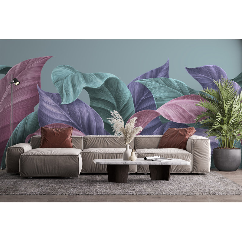 Papier peint floral Big Leaves, L 37,92 po x l 57 po