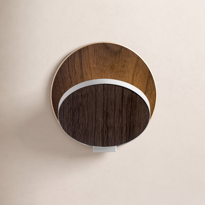 Gravy LED Flush Mounted Sconce, Oiled Walnut