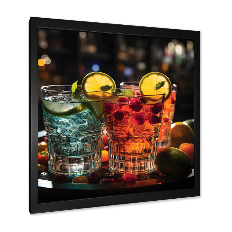 Cocktail Impression II, Cadre photo noir, H 24 po x l 24 po x P 1 po