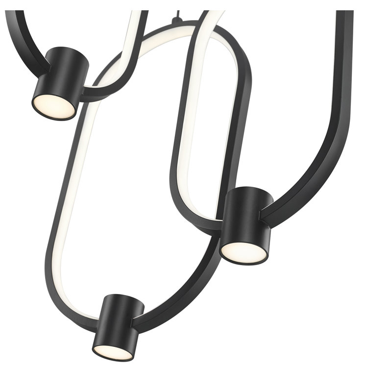 Saros Matte Black 3 Light Chandelier