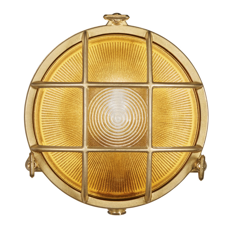 Polperro Messing 10cm H Outdoor Bulkhead Light